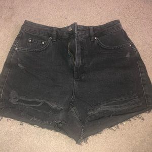 Topshop distressed jean shorts